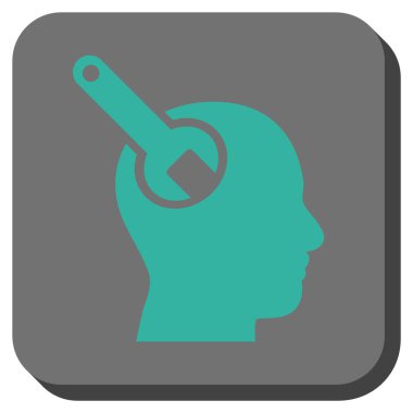 Beyin aracı kare vektör simge yuvarlak