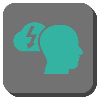 Beyin fırtınası yuvarlatılmış kare vektör simgesi