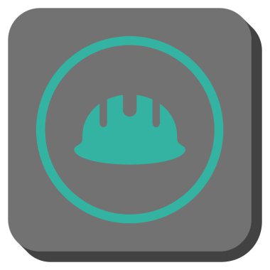 Kare vektör simgesini Oluşturucu Hardhat yuvarlak