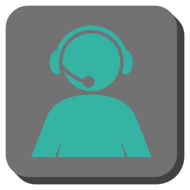 Çağrı Merkezi operatörü yuvarlak kare vektör simgesi