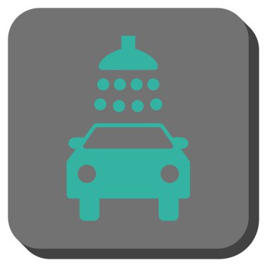 Araba duş yuvarlak kare vektör simgesi