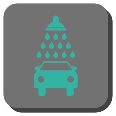 Araba duş yuvarlak kare vektör simgesi