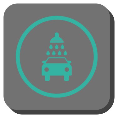 Oto yıkama yuvarlak kare vektör simgesi