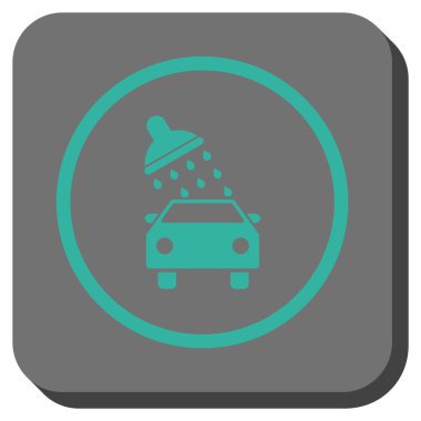 Oto yıkama yuvarlak kare vektör simgesi
