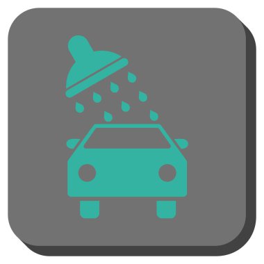 Oto yıkama yuvarlak kare vektör simgesi