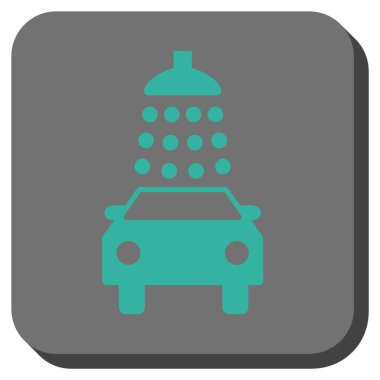 Oto yıkama yuvarlak kare vektör simgesi