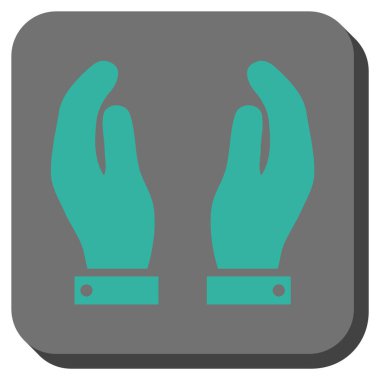 Eller yuvarlatılmış kare vektör simge bakım