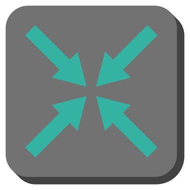 Merkezi okları yuvarlak kare vektör simgesi