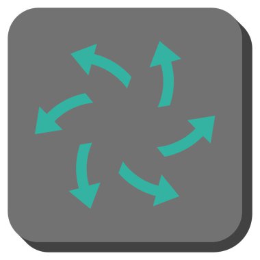 Santrifüj okları yuvarlak kare vektör simgesi