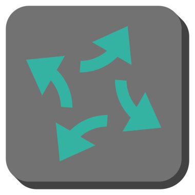 Santrifüj okları yuvarlak kare vektör simgesi