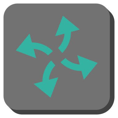 Santrifüj okları yuvarlak kare vektör simgesi