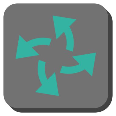 Santrifüj okları yuvarlak kare vektör simgesi