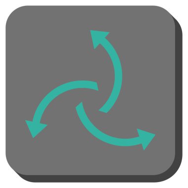 Santrifüj okları yuvarlak kare vektör simgesi