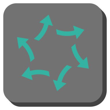 Santrifüj okları yuvarlak kare vektör simgesi