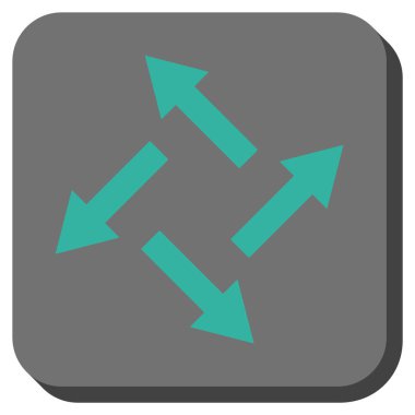 Santrifüj okları yuvarlak kare vektör simgesi