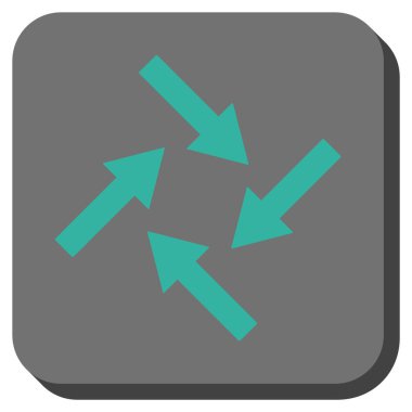 Merkezcil okları yuvarlak kare vektör simgesi