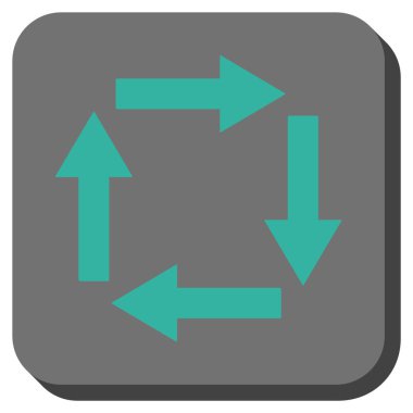 Dolaşım okları yuvarlak kare vektör simgesi