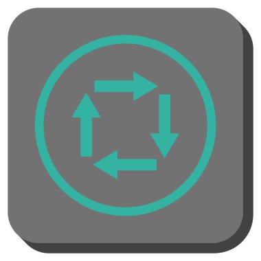 Dolaşım okları yuvarlak kare vektör simgesi