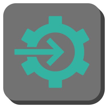 COG Tümleştirme yuvarlak kare vektör simgesi