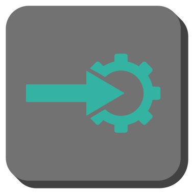 COG Tümleştirme yuvarlak kare vektör simgesi