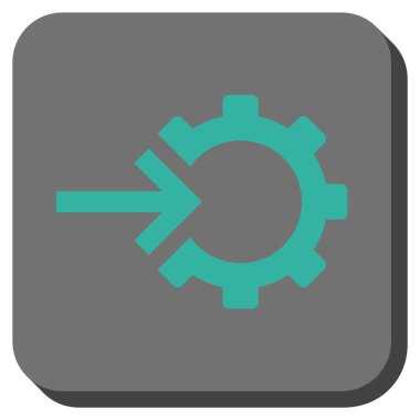 COG Tümleştirme yuvarlak kare vektör simgesi