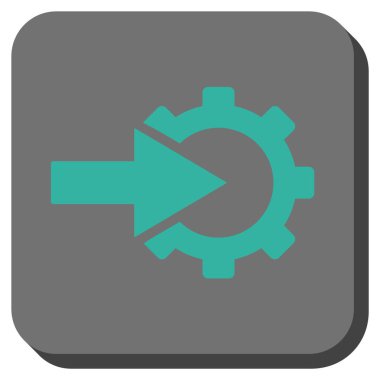 COG Tümleştirme yuvarlak kare vektör simgesi