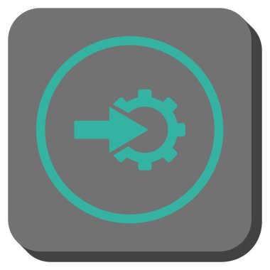 COG Tümleştirme yuvarlak kare vektör simgesi