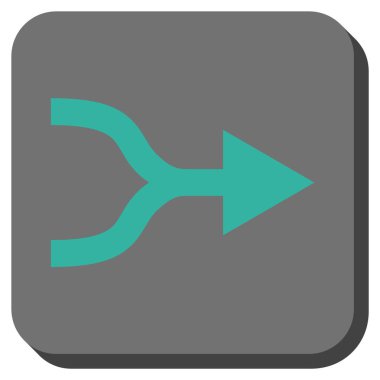 Ok tam yuvarlak kare vektör simgesi birleştirmek