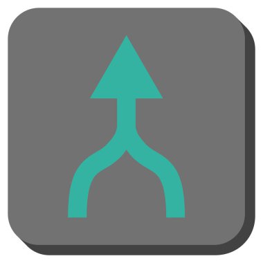 Yuvarlatılmış Kare vektör simge yukarı ok birleştirmek