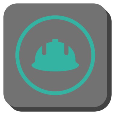 Kare vektör simge inşaat kask yuvarlak