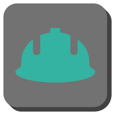 Kare vektör simge inşaat kask yuvarlak