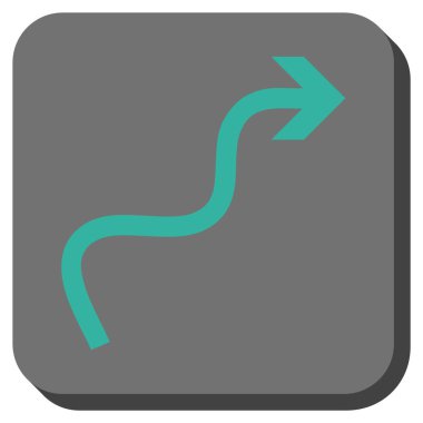 Eğri ok yuvarlak kare vektör simgesi