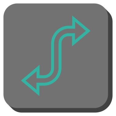 Eğri Exchange ok yuvarlak kare vektör simgesi