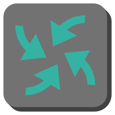 Siklon okları yuvarlak kare vektör simgesi