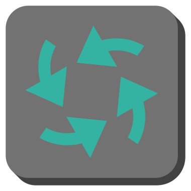 Siklon okları yuvarlak kare vektör simgesi