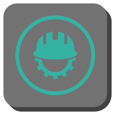 Geliştirme Hardhat yuvarlak kare vektör simgesi