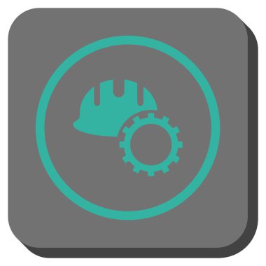 Geliştirme Hardhat yuvarlak kare vektör simgesi