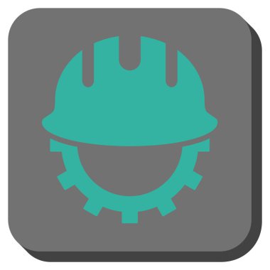 Geliştirme Hardhat yuvarlak kare vektör simgesi