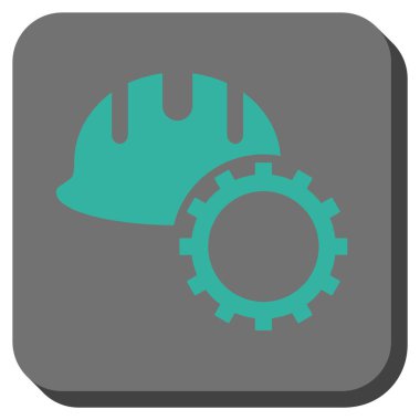 Geliştirme Hardhat yuvarlak kare vektör simgesi