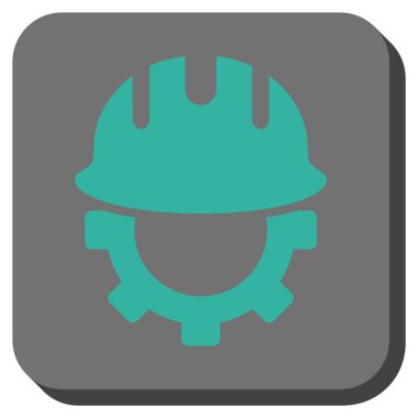 Geliştirme Hardhat yuvarlak kare vektör simgesi