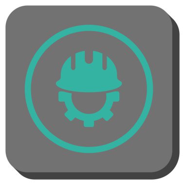 Geliştirme Hardhat yuvarlak kare vektör simgesi