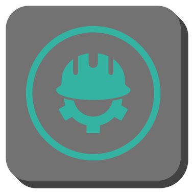 Geliştirme kask yuvarlak kare vektör simgesi