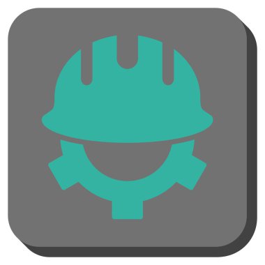 Geliştirme kask yuvarlak kare vektör simgesi