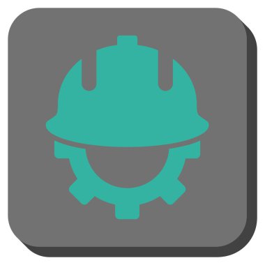 Geliştirme kask yuvarlak kare vektör simgesi