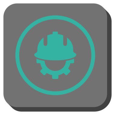 Geliştirme kask yuvarlak kare vektör simgesi