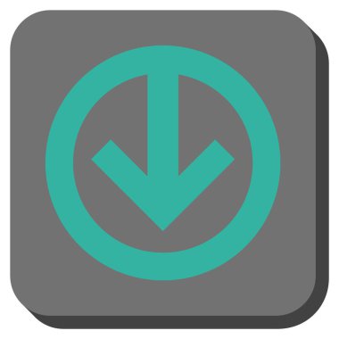 Yuvarlatılmış Kare vektör simgesi aşağı yön