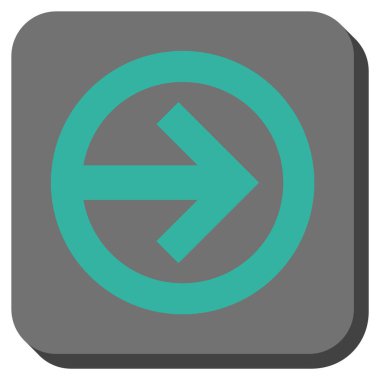 Yön sağ yuvarlak kare vektör simgesi