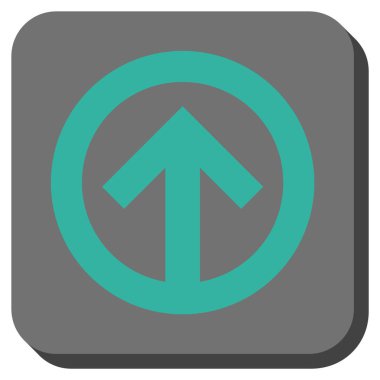 Yön yukarı yuvarlak kare vektör simgesi