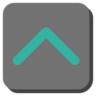 Yön yukarı yuvarlak kare vektör simgesi