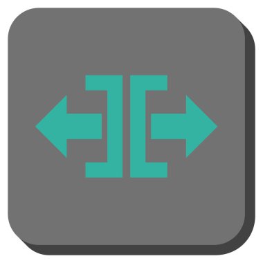 Yatay yöndeki yuvarlatılmış kare vektör simge bölmek